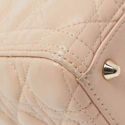 Dior Pink Cannage Leather Large Lady Dior Tote