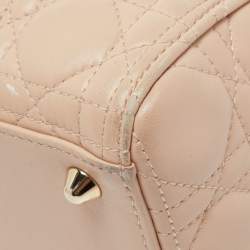Dior Pink Cannage Leather Large Lady Dior Tote