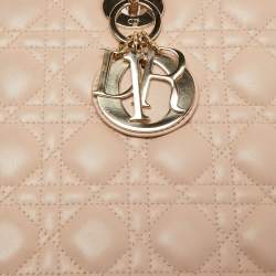 Dior Pink Cannage Leather Large Lady Dior Tote