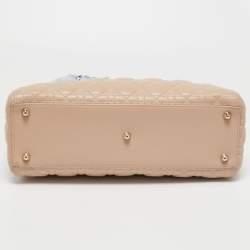 Dior Pink Cannage Leather Large Lady Dior Tote