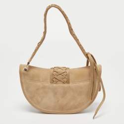 Pre Owned Dior Beige Suede and Leather Admit It Shoulder Bag