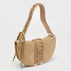 Pre Owned Dior Beige Suede and Leather Admit It Shoulder Bag