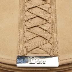 Pre Owned Dior Beige Suede and Leather Admit It Shoulder Bag