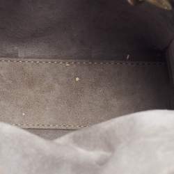 Pre Owned Dior Metallic Grey Python Leather Mini Lady Dior Tote