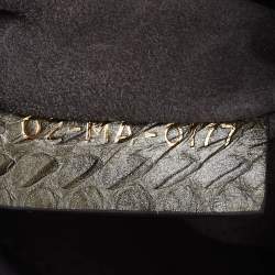 Pre Owned Dior Metallic Grey Python Leather Mini Lady Dior Tote