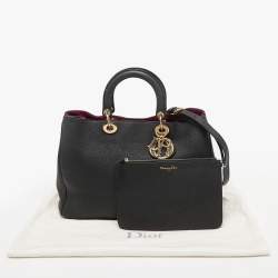 Pre Owned Dior Black Leather Large Diorissimo Shopper Tote