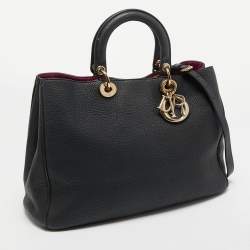 Pre Owned Dior Black Leather Large Diorissimo Shopper Tote
