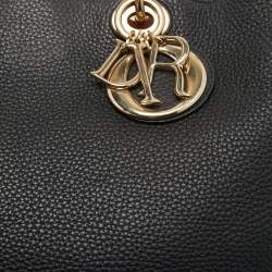 Pre Owned Dior Black Leather Large Diorissimo Shopper Tote