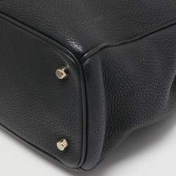 Pre Owned Dior Black Leather Large Diorissimo Shopper Tote