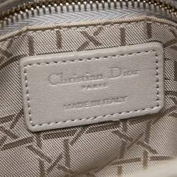 Pre Owned Dior Grey Cannage Quilted Leather Mini Lady Dior Bag