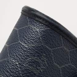 Dior Blue Honeycomb Coated Canvas and Leather Vintage Chain Clutch 