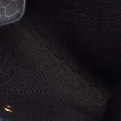 Dior Blue Honeycomb Coated Canvas and Leather Vintage Chain Clutch 