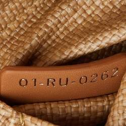 Pre Owned Dior Beige/Brown Cannage Raffia and Leather Lady D-Joy Bag