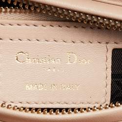 Pre Owned Dior Beige Cannage Leather Medium Lady Dior Tote