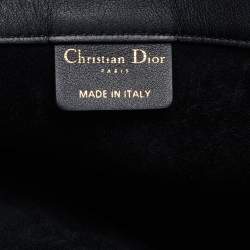 Pre Owned Dior Black Embossed Leather Medium Book Tote