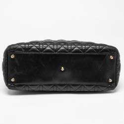 Dior Black Cannage Leather Large Lady Dior Tote