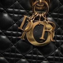 Dior Black Cannage Leather Large Lady Dior Tote