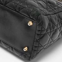 Dior Black Cannage Leather Large Lady Dior Tote