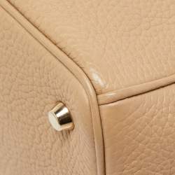 Pre Owned Dior Beige Leather Large Diorissimo Shopper Tote