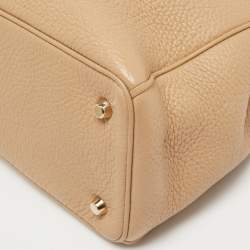 Pre Owned Dior Beige Leather Large Diorissimo Shopper Tote