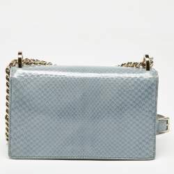Dior Blue Snakeskin Diorama Flap Shoulder Bag