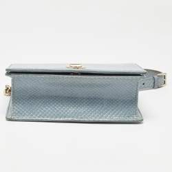 Dior Blue Snakeskin Diorama Flap Shoulder Bag