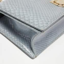Dior Blue Snakeskin Diorama Flap Shoulder Bag