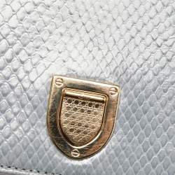 Dior Blue Snakeskin Diorama Flap Shoulder Bag