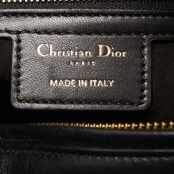 Dior Black Studded Cannage Leather Supple Lady Dior Tote