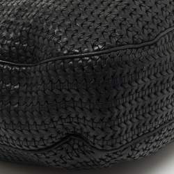 Pre Owned Dior Black Woven Leather hobo