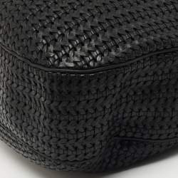 Pre Owned Dior Black Woven Leather hobo