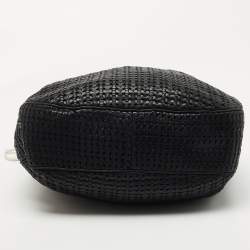 Pre Owned Dior Black Woven Leather hobo