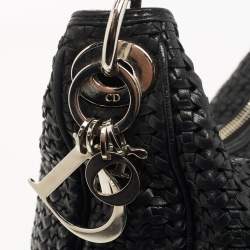 Pre Owned Dior Black Woven Leather hobo