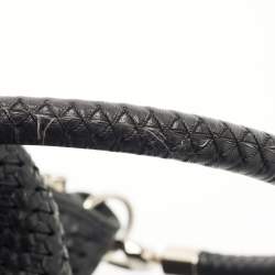 Pre Owned Dior Black Woven Leather hobo