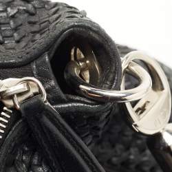 Pre Owned Dior Black Woven Leather hobo
