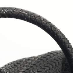 Pre Owned Dior Black Woven Leather hobo