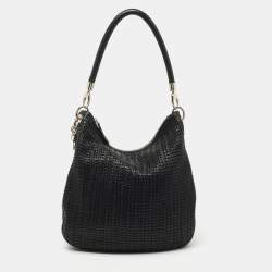 Pre Owned Dior Black Woven Leather hobo