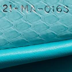 Pre Owned Dior Light Blue Python Leather Large Lady Dior Tote