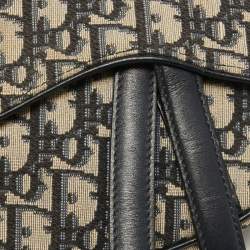 Pre Owned Dior Blue Diorissimo Canvas and Leather Mini Saddle Bag