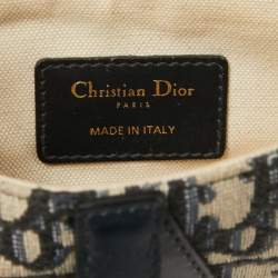 Pre Owned Dior Blue Diorissimo Canvas and Leather Mini Saddle Bag