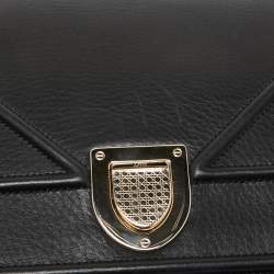 Pre Owned Dior Black Leather Medium Diorama Flap Shoulder Bag