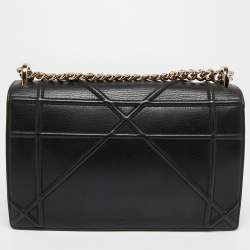 Pre Owned Dior Black Leather Medium Diorama Flap Shoulder Bag