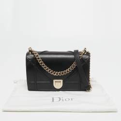 Pre Owned Dior Black Leather Medium Diorama Flap Shoulder Bag