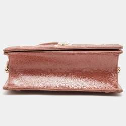 Dior Dark Beige Crackle Leather Medium Diorama Shoulder Bag