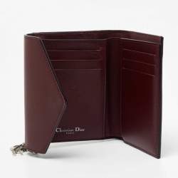 Dior Burgundy/Dark Blue Leather Diorissimo Envelope Wallet