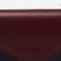 Dior Burgundy/Dark Blue Leather Diorissimo Envelope Wallet