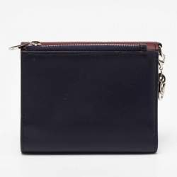 Dior Burgundy/Dark Blue Leather Diorissimo Envelope Wallet