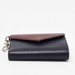 Dior Burgundy/Dark Blue Leather Diorissimo Envelope Wallet