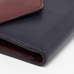 Dior Burgundy/Dark Blue Leather Diorissimo Envelope Wallet