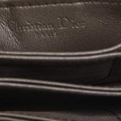 Pre Owned Dior Dark Grey Cannage Leather 5 Gusset Card Holder